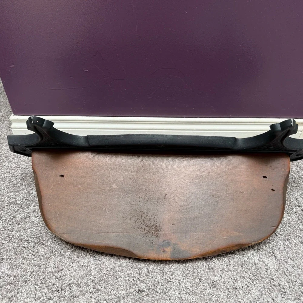 Vintage Sexton 1967 Wall Shelf Gothic Cast Metal Wood Black Brown Rustic MCM